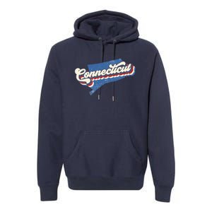 State Of Connecticut Retro Logo Premium Hoodie