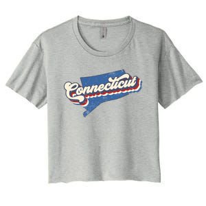 State Of Connecticut Retro Logo Women's Crop Top Tee