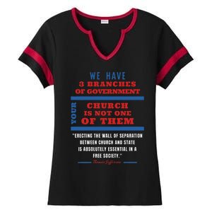 Separation Of Church And State Defend Our Democracy Ladies Halftime Notch Neck Tee