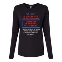 Separation Of Church And State Defend Our Democracy Womens Cotton Relaxed Long Sleeve T-Shirt