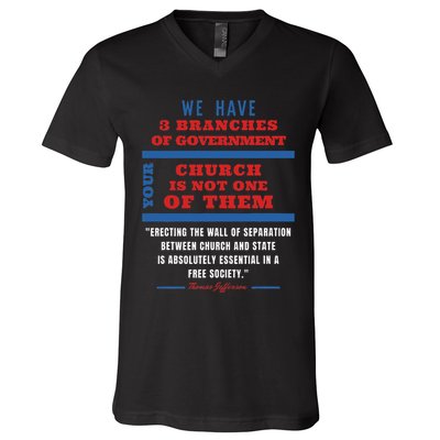 Separation Of Church And State Defend Our Democracy V-Neck T-Shirt