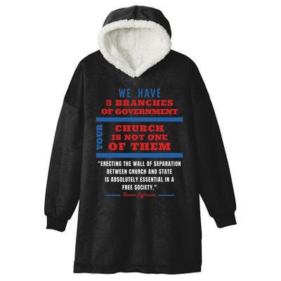 Separation Of Church And State Defend Our Democracy Hooded Wearable Blanket
