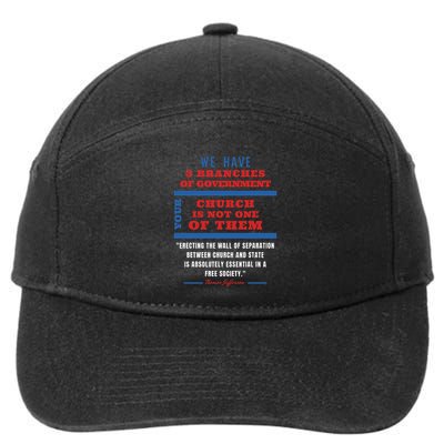 Separation Of Church And State Defend Our Democracy 7-Panel Snapback Hat