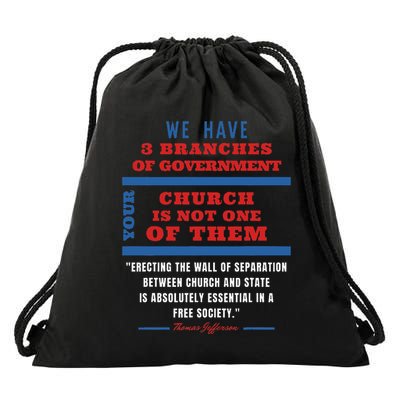 Separation Of Church And State Defend Our Democracy Drawstring Bag