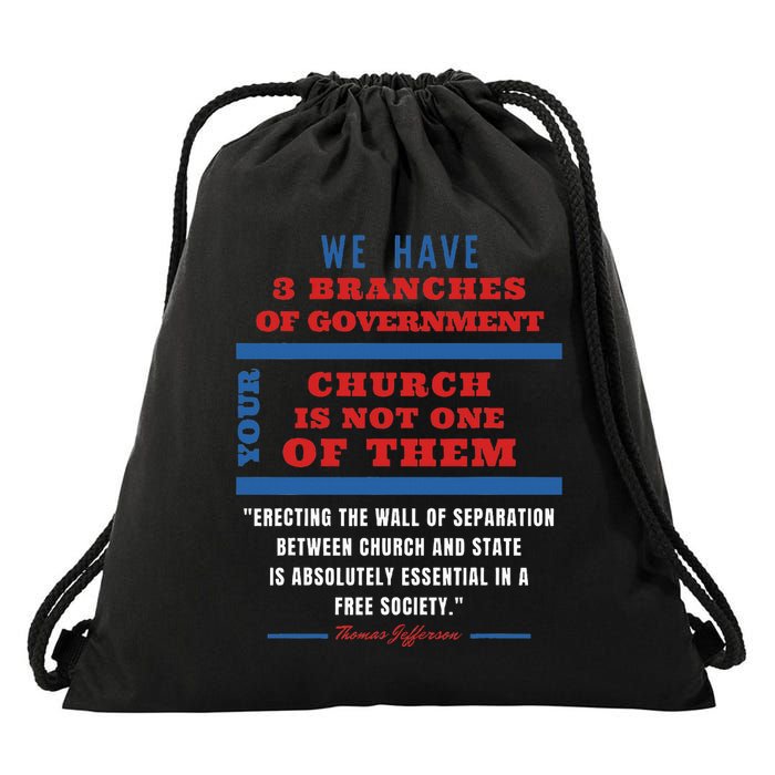 Separation Of Church And State Defend Our Democracy Drawstring Bag