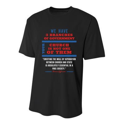 Separation Of Church And State Defend Our Democracy Youth Performance Sprint T-Shirt