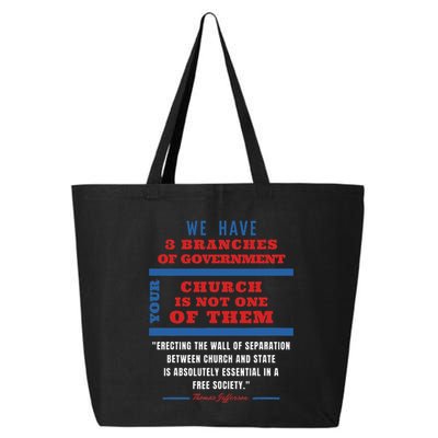 Separation Of Church And State Defend Our Democracy 25L Jumbo Tote
