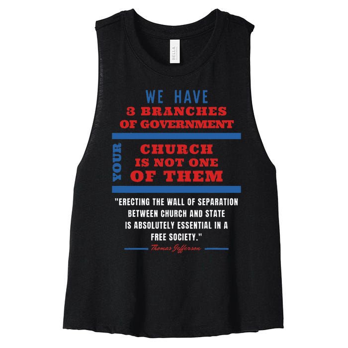 Separation Of Church And State Defend Our Democracy Women's Racerback Cropped Tank