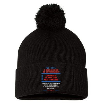 Separation Of Church And State Defend Our Democracy Pom Pom 12in Knit Beanie