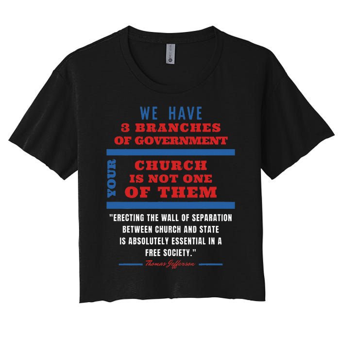 Separation Of Church And State Defend Our Democracy Women's Crop Top Tee