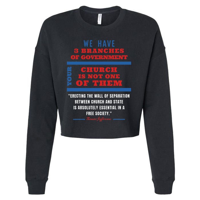 Separation Of Church And State Defend Our Democracy Cropped Pullover Crew