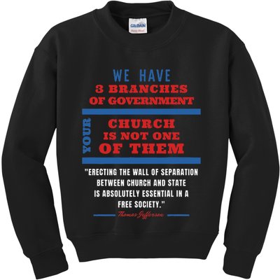 Separation Of Church And State Defend Our Democracy Kids Sweatshirt