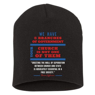 Separation Of Church And State Defend Our Democracy Short Acrylic Beanie
