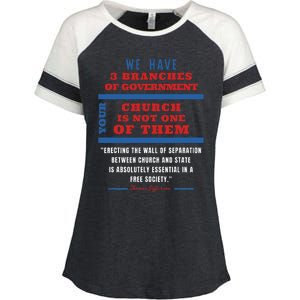 Separation Of Church And State Defend Our Democracy Enza Ladies Jersey Colorblock Tee