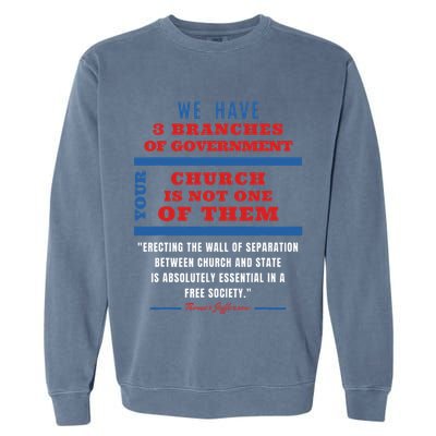 Separation Of Church And State Defend Our Democracy Garment-Dyed Sweatshirt