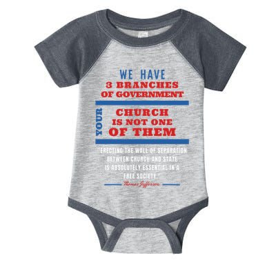 Separation Of Church And State Defend Our Democracy Infant Baby Jersey Bodysuit