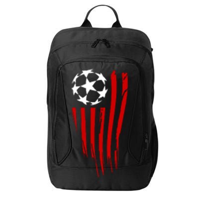 Soccer Ball American Flag City Backpack