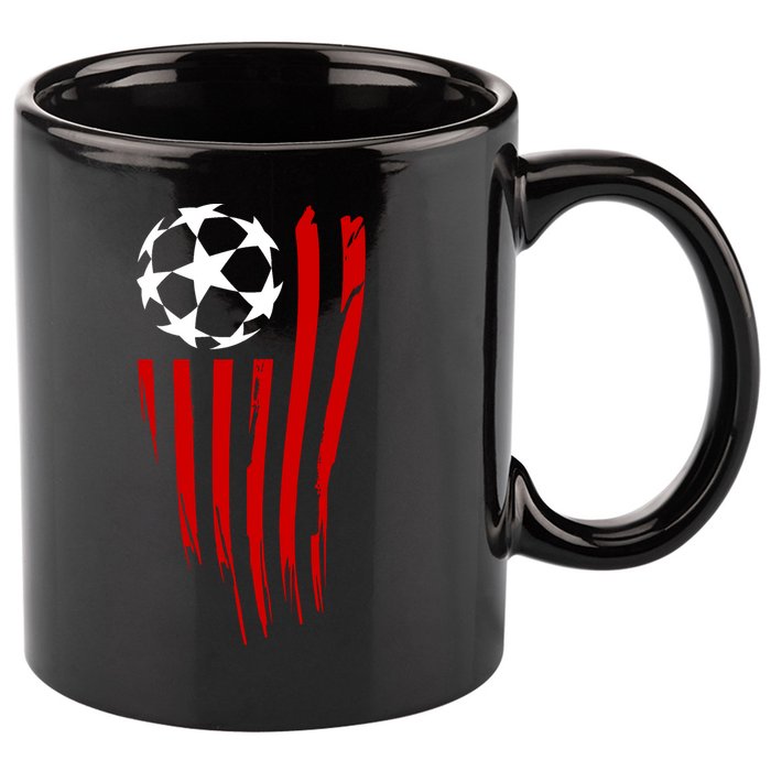 Soccer Ball American Flag 11oz C Handle Ceramic Mug