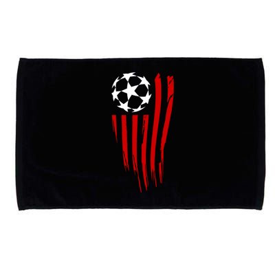 Soccer Ball American Flag Microfiber Hand Towel