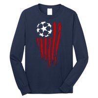 Soccer Ball American Flag Long Sleeve Shirt