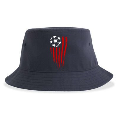 Soccer Ball American Flag Sustainable Bucket Hat