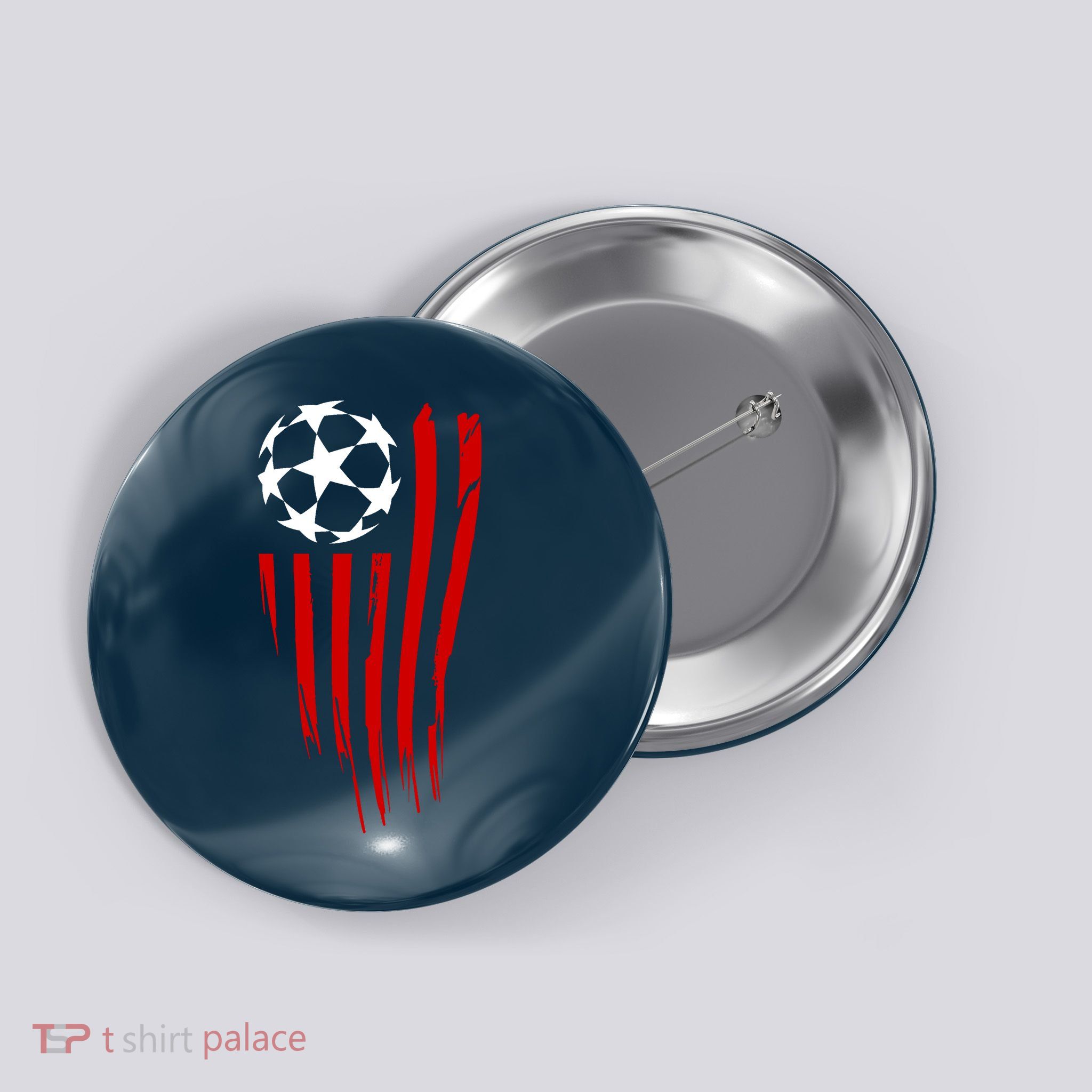 Soccer Ball American Flag Button