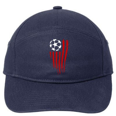 Soccer Ball American Flag 7-Panel Snapback Hat