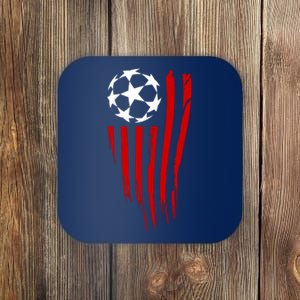 Soccer Ball American Flag Coaster