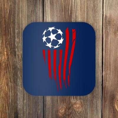 Soccer Ball American Flag Coaster