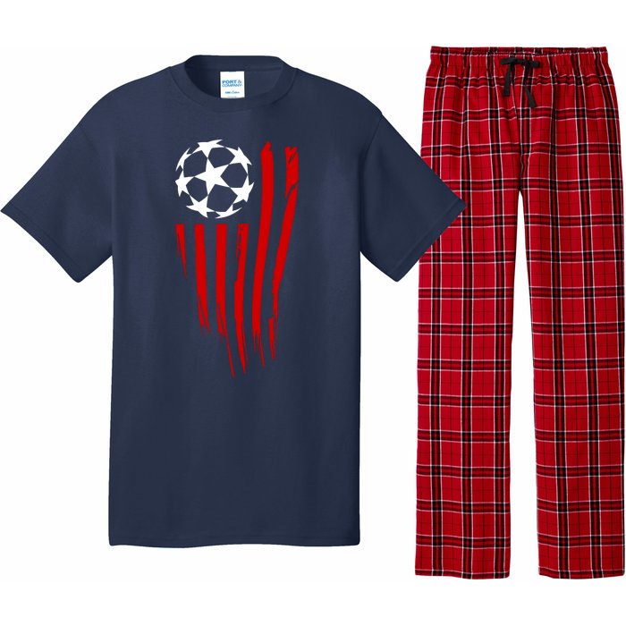 Soccer Ball American Flag Pajama Set