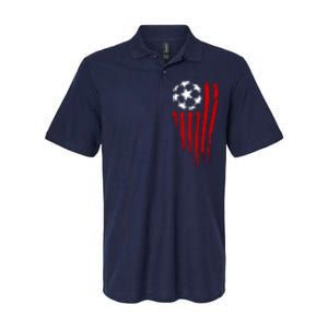 Soccer Ball American Flag Softstyle Adult Sport Polo