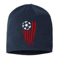 Soccer Ball American Flag Sustainable Beanie