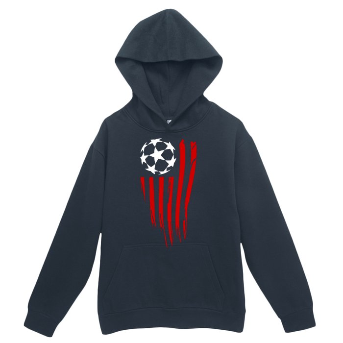 Soccer Ball American Flag Urban Pullover Hoodie