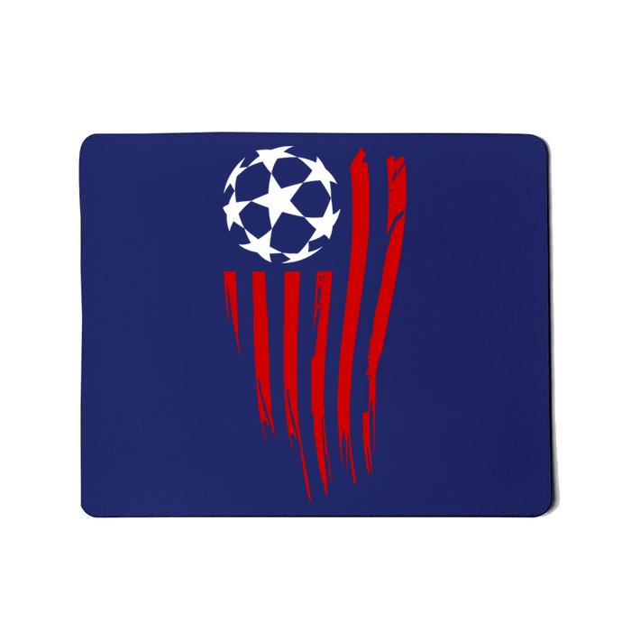 Soccer Ball American Flag Mousepad