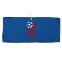 Soccer Ball American Flag Large Microfiber Waffle Golf Towel