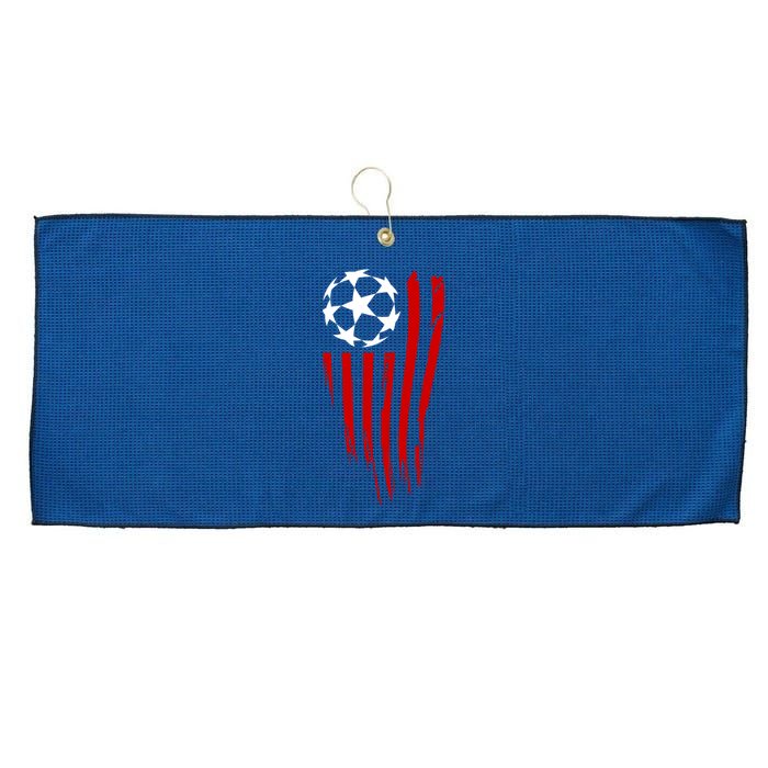 Soccer Ball American Flag Large Microfiber Waffle Golf Towel