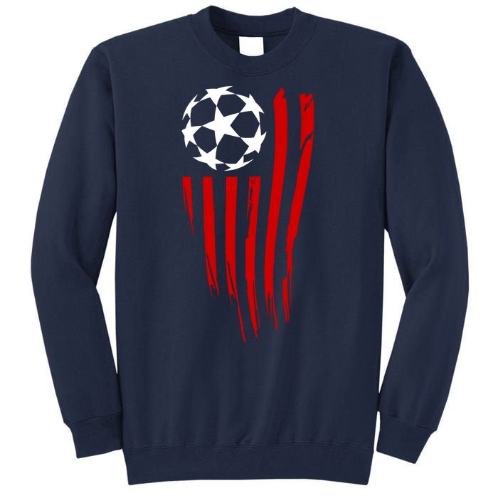 Soccer Ball American Flag Tall Sweatshirt