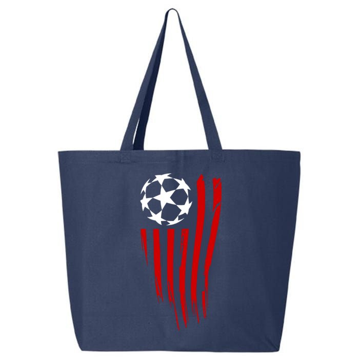 Soccer Ball American Flag 25L Jumbo Tote