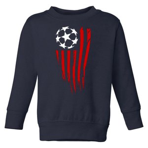 Soccer Ball American Flag Toddler Sweatshirt