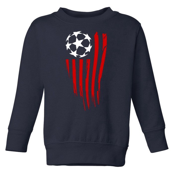 Soccer Ball American Flag Toddler Sweatshirt