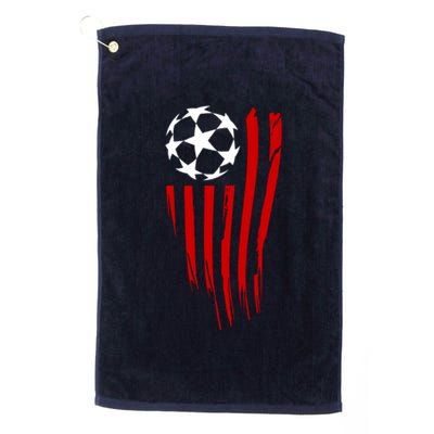 Soccer Ball American Flag Platinum Collection Golf Towel