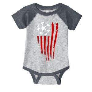 Soccer Ball American Flag Infant Baby Jersey Bodysuit