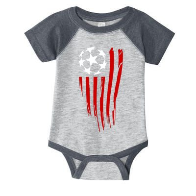 Soccer Ball American Flag Infant Baby Jersey Bodysuit