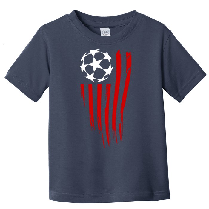 Soccer Ball American Flag Toddler T-Shirt