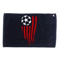 Soccer Ball American Flag Grommeted Golf Towel