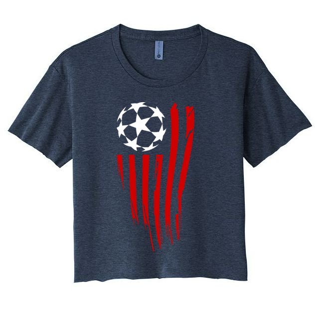 Soccer Ball American Flag Crop Top