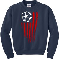 Soccer Ball American Flag Kids Sweatshirt