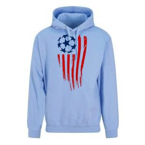 Soccer Ball American Flag Unisex Surf Hoodie