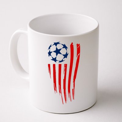 Soccer Ball American Flag Coffee Mug