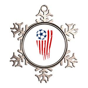 Soccer Ball American Flag Metallic Star Ornament